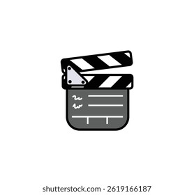 Clapper Board vector isolated icon. Film Slate emoji illustration. Clapboard vector isolated emoticon