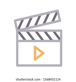 clapper board vector thin line icon 