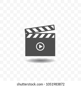 Clapper board video recording action clip vector icon for movies and videos.