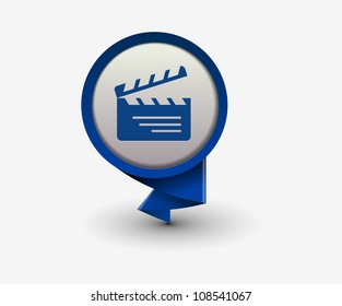 clapper boards icon, vector