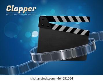 clapper cinema movie theater object on bokeh background