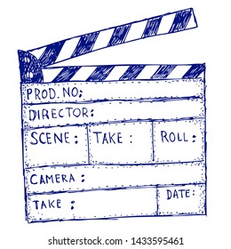 clapper, doodle sketch and illustration