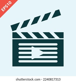 clapper film movie icon design vector flat modern isolated illustration
