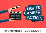 clapper flat background vector