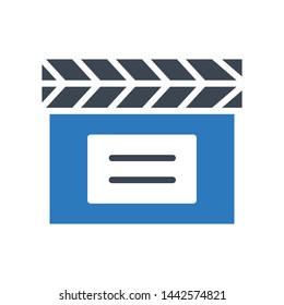 clapper glyph color vector icon