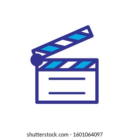 clapper icon, color style design