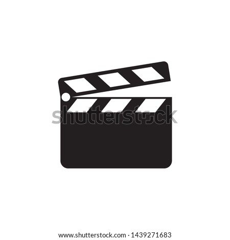 Clapper Icon Flat Vector Illustration