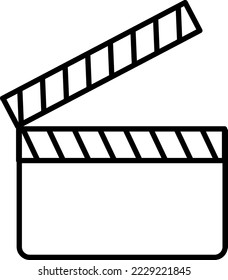 clapper icon, line art design on white background..eps
