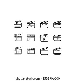 clapper icon trendy flat design