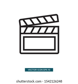 clapper icon in trendy vector illustration template