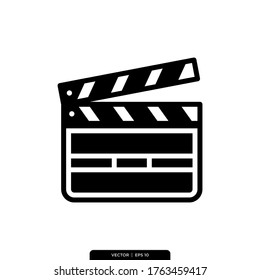 Clapper Icon Vector Illustration Logo Template 