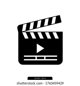 Clapper Icon Vector Illustration Logo Template 