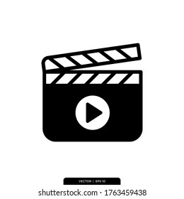Clapper Icon Vector Illustration Logo Template 