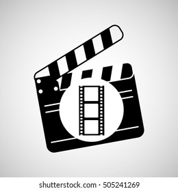 clapper movie and megaphone retro graphic vector illustration eps 10