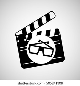 clapper movie and megaphone retro graphic vector illustration eps 10