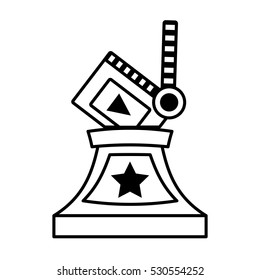 clapper movie trophy awards outline vector illustration eps 10