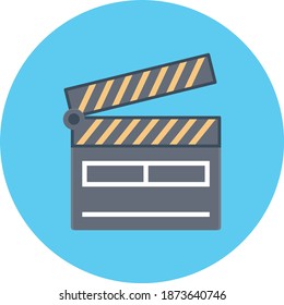 clapper vector flat color icon