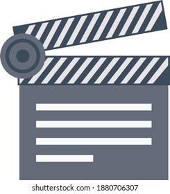 clapper vector flat colour icon