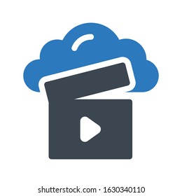 clapper vector glyph color icon 