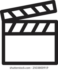 Clapper video icons,clapper board with trendy style lines. vector illustration
