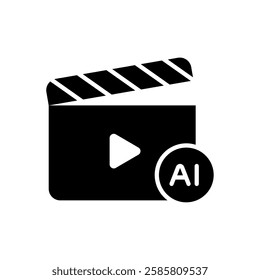 Clapperboard with AI video technology for movie and media applications