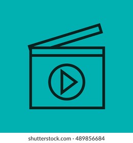 clapperboard blue social network icon