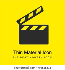 Clapperboard bright yellow material minimal icon or logo design