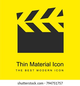 Clapperboard bright yellow material minimal icon or logo design