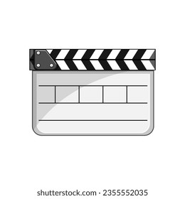 clapperboard clapperboard cartoon. action director, slate camera, media cinematography clapperboard clapperboard sign. isolated symbol vector illustration