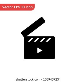 Clapperboard, Cinema Accessories Fill Vector Icon