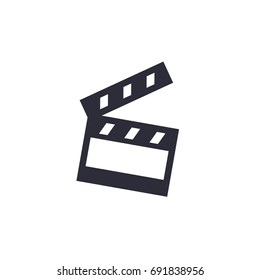 clapperboard, cinema icon on white