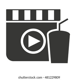 clapperboard with cinema icon vector illustration design