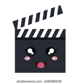 clapperboard cinema kawaii character