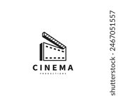 clapperboard for cinema productions logo design illustration 