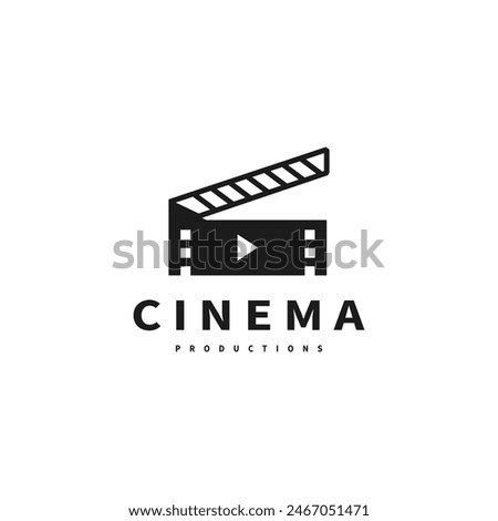 clapperboard for cinema productions logo design illustration 2 