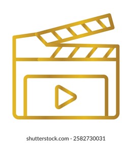 Clapperboard Color gradient illustration vector icon which can easily modify or edit 