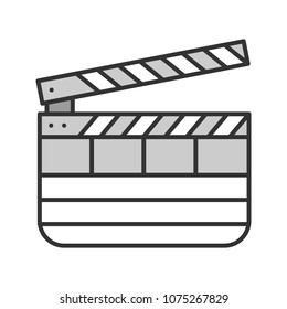 Clapperboard Color Icon. Time Code Slate. Isolated Vector Illustration