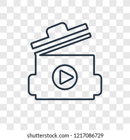 Clapperboard concept vector linear icon isolated on transparent background, Clapperboard concept transparency concept in outline style