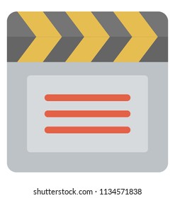 
Clapperboard, a device used in filmmaking and video production 
