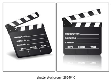 Clapperboard in different view angles