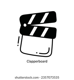 Clapperboard doodle Icon Design illustration. School and Study Symbol on White background EPS 10 File 