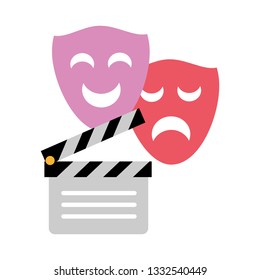 clapperboard drama comedy masks