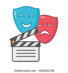 clapperboard drama comedy masks