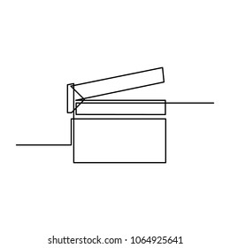 Clapperboard drawn in a single line on a white background. One-line drawing. Continuous line. Vector Eps10