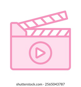 Clapperboard duotone line icon , vector, pixel perfect, illustrator file