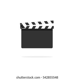 Clapperboard empty template vector icon isolated on white background, flat style clapboard slate filmmaking device, concept of film production symbol, video movie clapper equipment