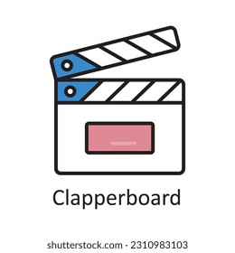 Clapperboard Filled Outline Icon Design illustration. Art and Crafts Symbol on White background EPS 10 File
