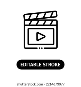 clapperboard film icon editable stroke
