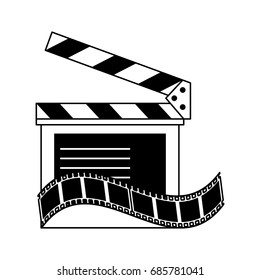clapperboard film tape icon image 