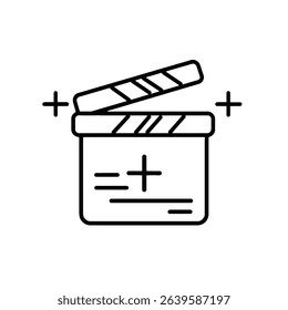 Clapperboard filmmaking movie production video icon